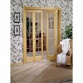 Parche 24 x 80 in. Full Glass Pioneer Bifold Door, Unfinished Pine PA3038150